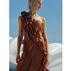 French Connection Oskar Ruffle Midi Dress - Mocha