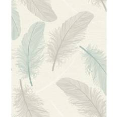 Elstow Teal Feather Textured Wallpaper Sample One Size
