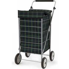 Blue Shopping Trolleys Sabichi Angus Tartan 4 Wheel Shopping Trolley - Blue/Green