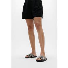 Fitflop Slides Fitflop Gracie Woven Slider Sandals - Black/Ivory Mix