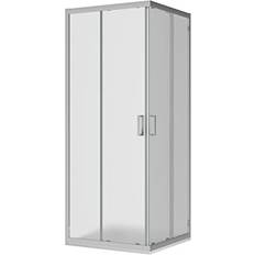 Docce Box Doccia Scorrevole 80x80 cm Profili in Alluminio Cromato Vetro 6mm Opaco