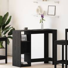 Bar Tables vidaXL with Shelf Black Oak Bar Table