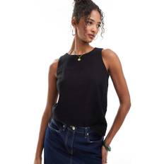Linen Tank Tops New Look Women's Plus Size Shell Top - Black