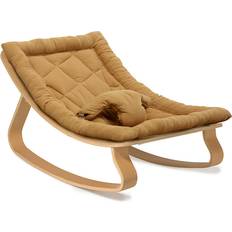 Wood Bouncers Charlie Crane Beech Baby Rocker with Camel Cushion