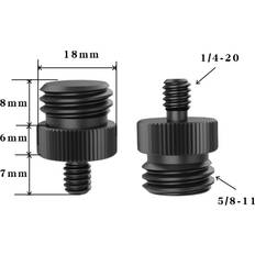 Stativadapter 5er Set 1/4-20 Zoll auf 5/8-11 Zoll Gewindeadapter Schwarz