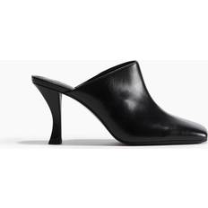 H&M Mules Med Klack Och Fyrkantig Tå - Svart