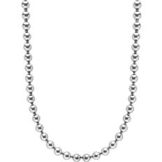 Nialaya Halsband Nialaya 8mm Metallic Pearl Necklace - Silver