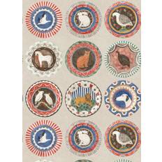 Tapeter GP & J Baker Tapete Robina's Dinner Party Jewel Beige Red Blue