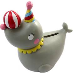 Grey Piggy Banks Kid's Room Les Trésors de Lily P4188 Resin Piggy Bank