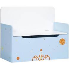 ZONEKIZ 2 in 1 Wooden Kids Storage Bench Toy Box