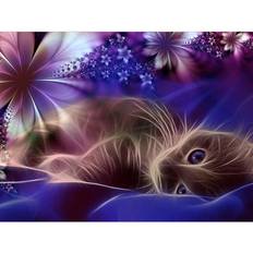 Grey Diamond Paintings Fiyo Diamond Embroidery Gray Cat Handmade 20 x 30 cm