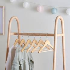 Dunelm Pack of 6 Kids Wooden Hangers Natural