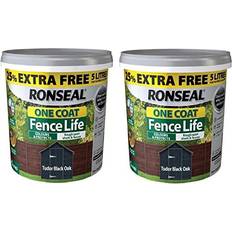 Ronseal Ronseal 5L One Coat Fence Life Fence Paint Bundle Deal 2 for 49.99-2 x 5L Tubs 10L Tudor Black