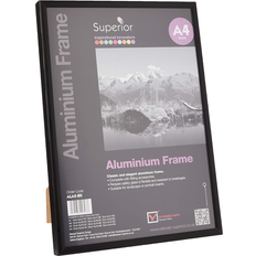 SECO Stewart Superior A4 Brushed Aluminium Picture Black Photo Frame