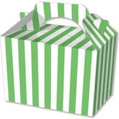 Gift Bags Green Stripe Boxes Set of 10
