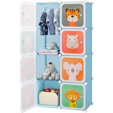 Blue Wardrobes Kid's Room Casart Portable Kids Wardrobe 8-Cube Baby Closet Dresser