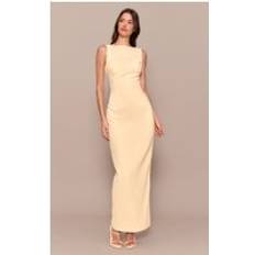 Yellow Dresses PrettyLittleThing Premium Butter Yellow Scoop Back Midaxi Dress - Yellow