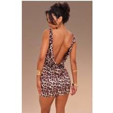 Leopard Dresses PrettyLittleThing Leopard Print Cowl Back Mini Dress - Animal