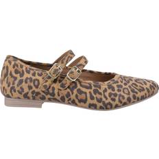 Brown Ballerinas Hush Puppies Nancy Mary Jane Ballet - Leopard