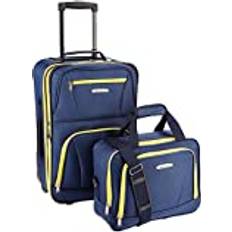 Blue Suitcase Sets Rockland Softside Upprätt Bagageset Marinblått XSP
