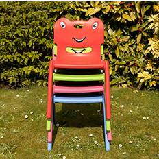 Blue Plastic Kids Chairs Indoor Outdoor Garden Stackable Toddler