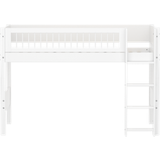 FLEXA White Mellemhøj Seng Med Tremmer 90 x 200 cm Hvid