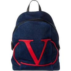 Valentino Backpacks Valentino Vlogo Denim & Leather Backpack