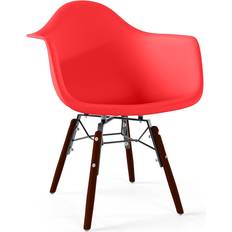 Polypropylene Sitting Furniture Children's Chairs Dark Wooden Legs