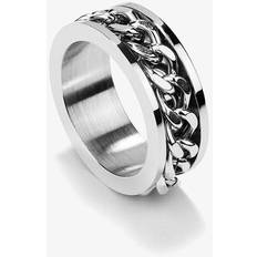 Herr Ringar Radiant Anillo Hombre Chain Thin Padlock Plata De Acero - Plateado