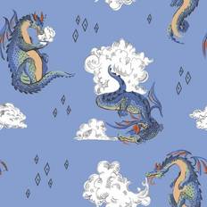 Cath Kidston Dragon Wallpaper 10m x 53cm Black