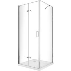 Porte Doccia Box Doccia Apertura Libro Soffietto Pieghevole con Parete Fissa Laterale h 190 Cromo Trasparente 77,5-80