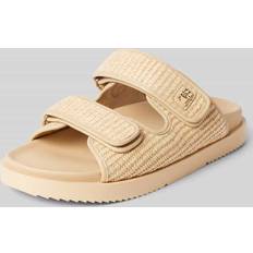 Tommy Hilfiger Slides Tommy Hilfiger Pantoletten Mit Klettverschluss - Beige