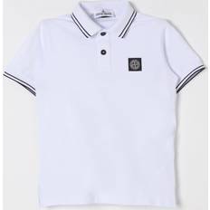 Stone Island Polo Shirts Stone Island Boys' Logo Cotton Tipped Polo Shirt - White