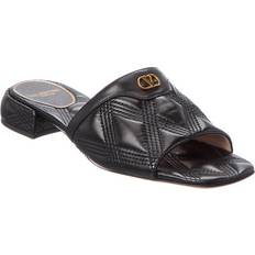 Valentino Sko Valentino Uld Diamantquiltede Sandaler Med Firkantet Tå - Sort