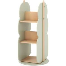 Black Bookcases Kid's Room Costway Kid's Rotating Bookshelf 360 Display Corner Book Shelf Green