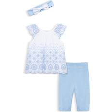 Little Me Eyelet Top Leggings Headband Set - Baby