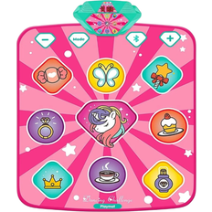 Kusntin Unicorn Dance Mat Rosa Dansmatta Med LED-Lampor