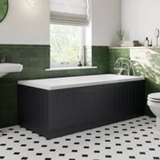 Ceramica Black Gloss MDF Tongue and Groove Traditional Bath Side Panel 1700mm