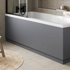 Bathtubs Aurora Grey Gloss 1700mm Front Bath Panel 18mm MDF Plinth