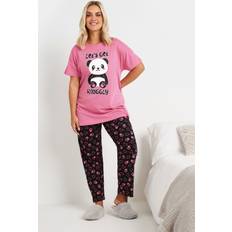Pink Sleepwear Yours Let's Get Snuggly Wide Leg Pyjama Set - Pink