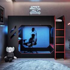 Shuttle LED Gaming High Sleeper Bed Frame Black