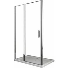 Porte Doccia Porta Doccia Vetro 6 mm Apertura Battente con Fisso in Linea Altezza 190 Regolabile 97-100