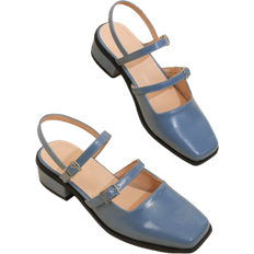 Shein Women's Mary Jane Chunky Heel Shoes With Square Toe, Ankle Strap Buckle Closure, Suitable For Skirts