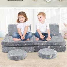 Sofas on sale Costway Glow In The Dark Kids Play Couch Set 72 x 64 x 20 cm