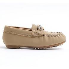 Beige Low Top Shoes Children's Shoes River Island Mini Faux Leather Loafer - Beige/Stone
