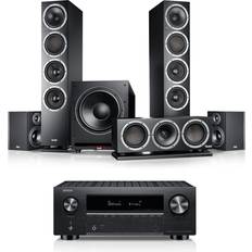 Altoparlanti Esterni con Amplificatore Surround Teufel Theater 500 Surround Denon X3800H Regallautsprecher Receiver Schwarz