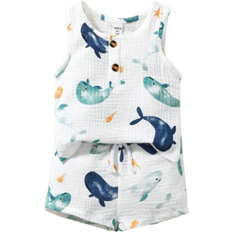 Shein pcs Baby Boys Lovely Whale Printed Casual Short Sleeve Outfit