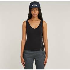 G-Star Dame Toppe G-Star Asymmetrical Zip Slim Tank Top - Black