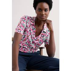 Modal Shirts Seasalt Cornwall Misty Sky Short Sleeve Jersey Shirt - Blossom Sketch Chalk