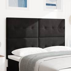 vidaXL Med Knappar Sammet Svart 140 cm Sänggavel